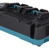 MAKITA Latauslaite DC40RB XGT. Kuvassa Latauslaite DC40RB XGT oikealta takayläviistosta.