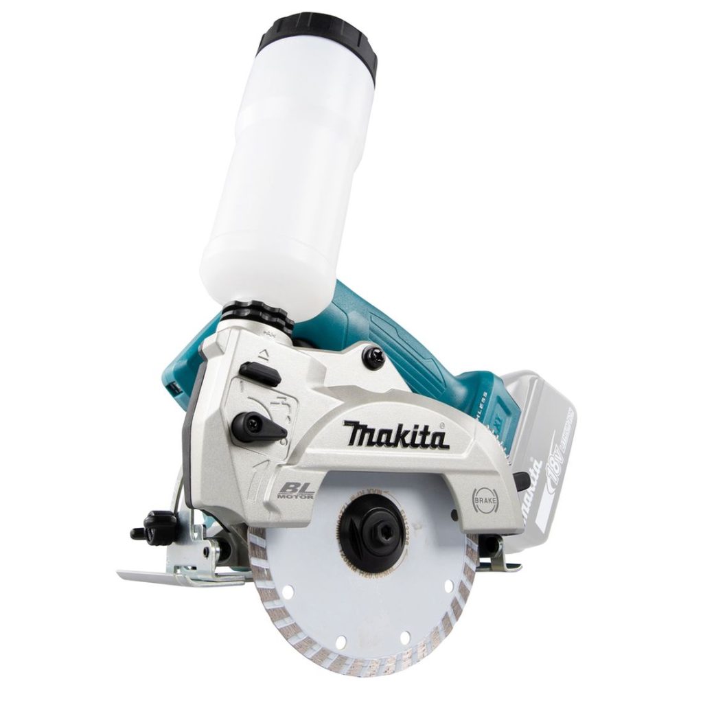 MAKITA Laattaleikkuri LXT. Kuvassa Laattaleikkuri LXT oikealta etuviistosta.