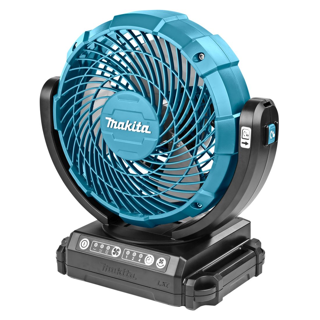 MAKITA Tuuletin LXT. Kuvassa Tuuletin LXT oikealta etuyläviistosta.