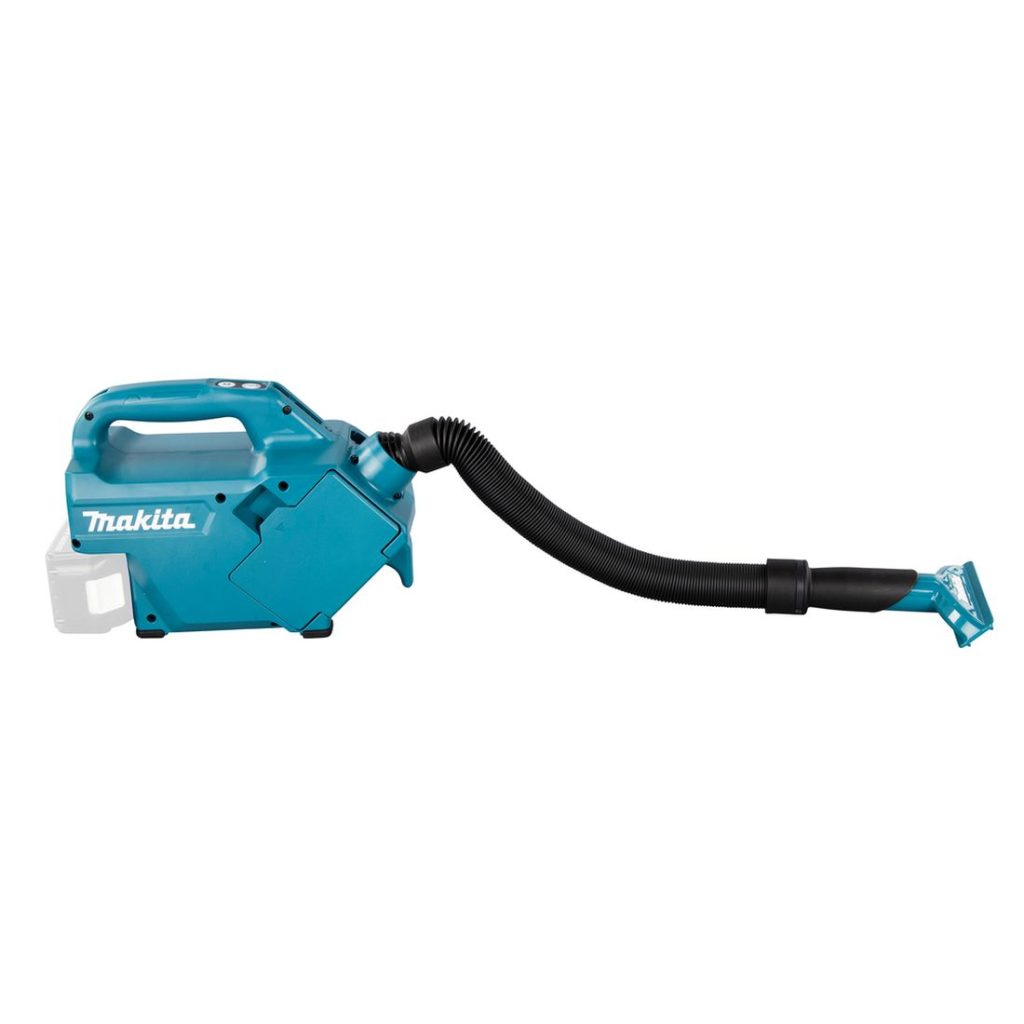 MAKITA Akkuimuri LXT. Kuvassa Akkuimuri LXT oikealta sivustapäin.