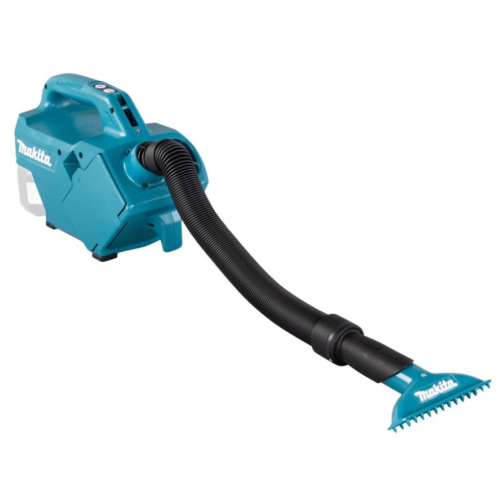 MAKITA Akkuimuri LXT. Kuvassa Akkuimuri LXT vasemmalta etuyläviistosta.