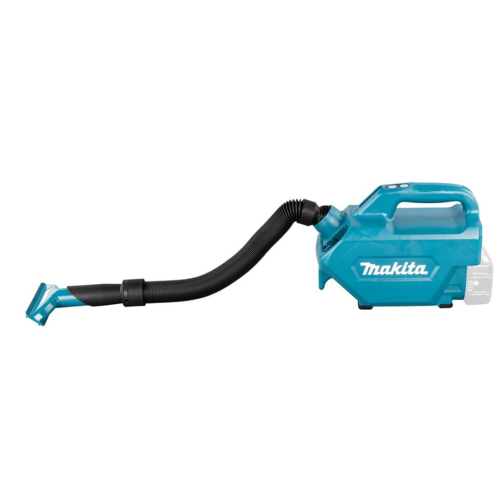 MAKITA Akkuimuri LXT. Kuvassa Akkuimuri LXT vasemmalta sivustapäin.