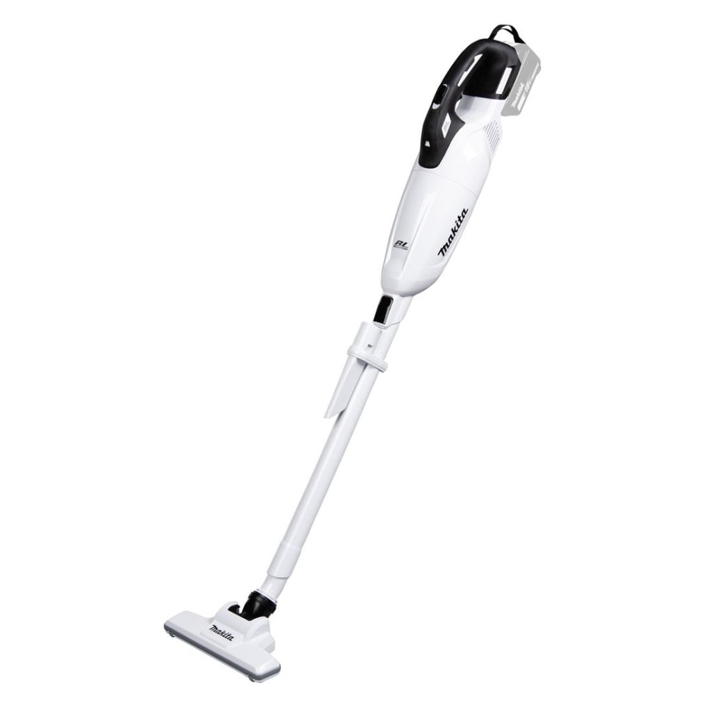 MAKITA Varsi-imuri LXT. Kuvassa Varsi-imuri LXT oikealta etuyläviistosta.