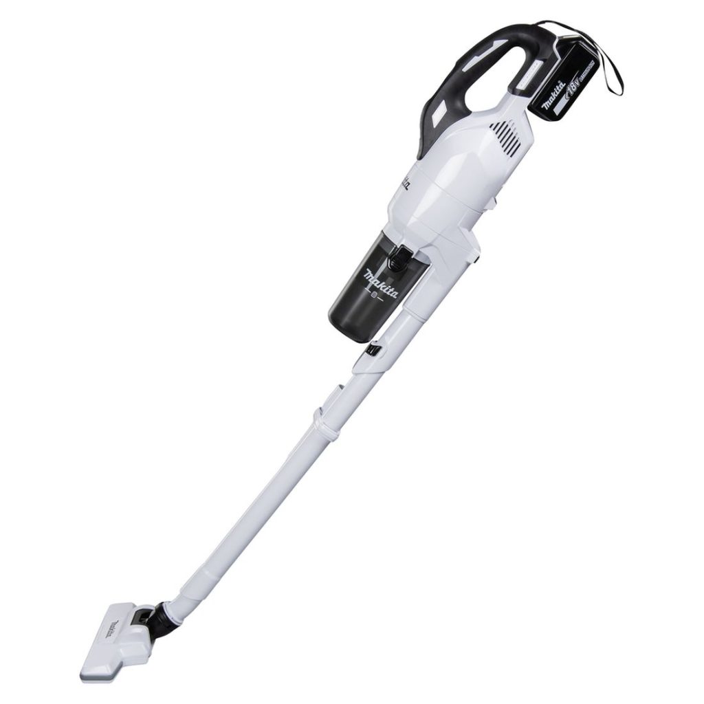MAKITA Varsi-imuri LXT. Kuvassa Varsi-imuri LXT vasemmalta sivustapäin.
