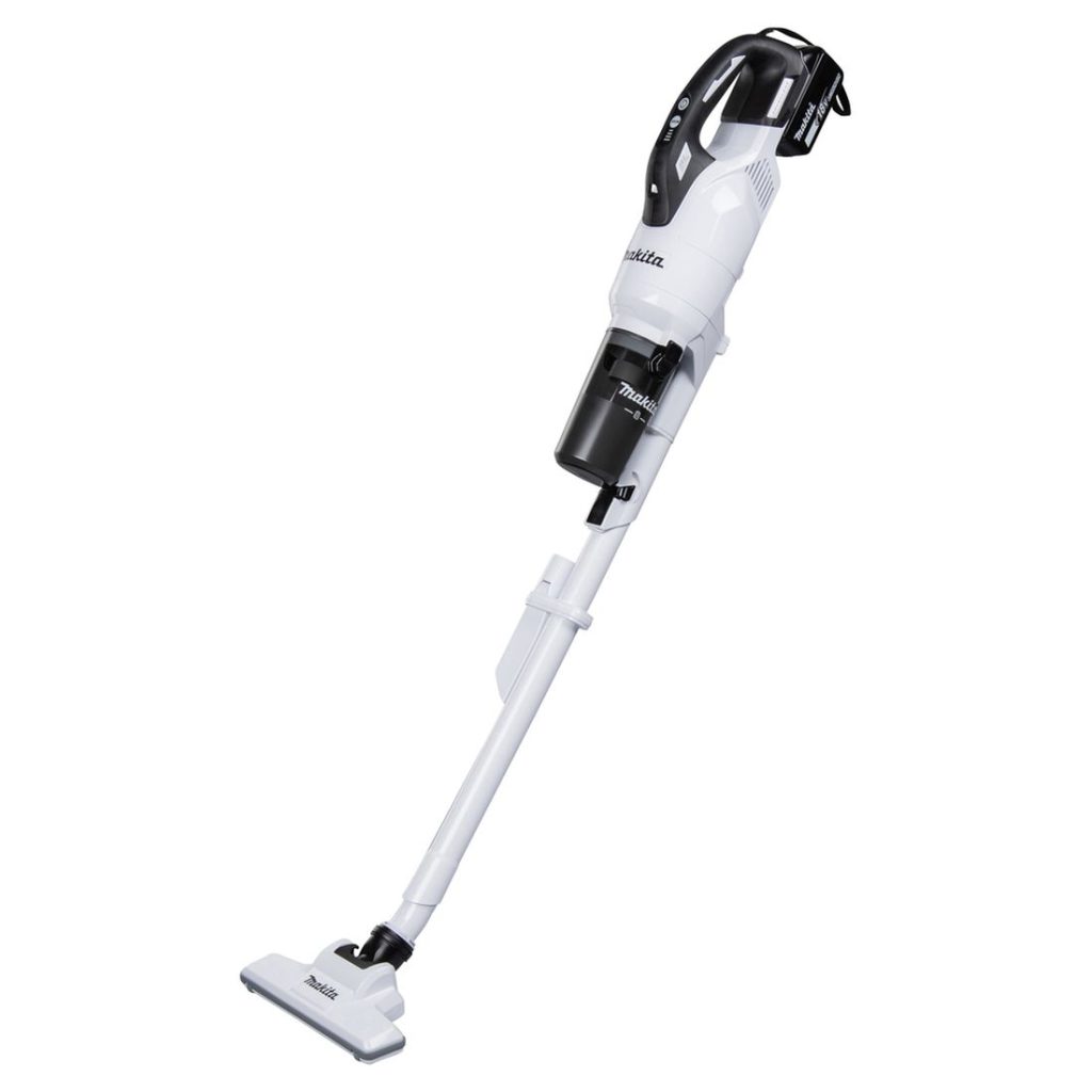 MAKITA Varsi-imuri LXT. Kuvassa Varsi-imuri LXT oikealta etuyläviistosta.