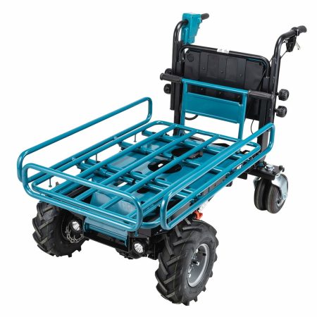 MAKITA Kottikärry LXT. Kuvassa kottikärry oikealta etuyläviistosta.