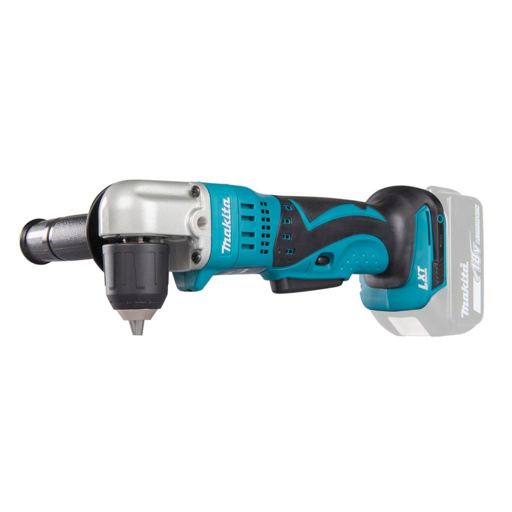 MAKITA Kulmaporakone LXT. Kuvassa Kulmaporakone LXT oikealta etuviistosta.