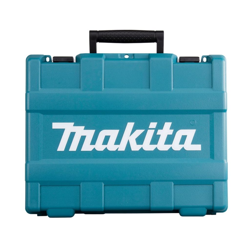 MAKITA Kulmaporakone LXT. Kuvassa tuotteen salkku edestäpäin.