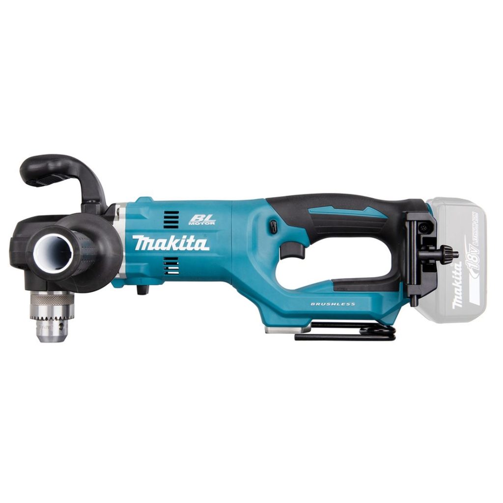 MAKITA Kulmaporakone LXT. Kuvassa Kulmaporakone LXT vasemmalta sivustapäin.