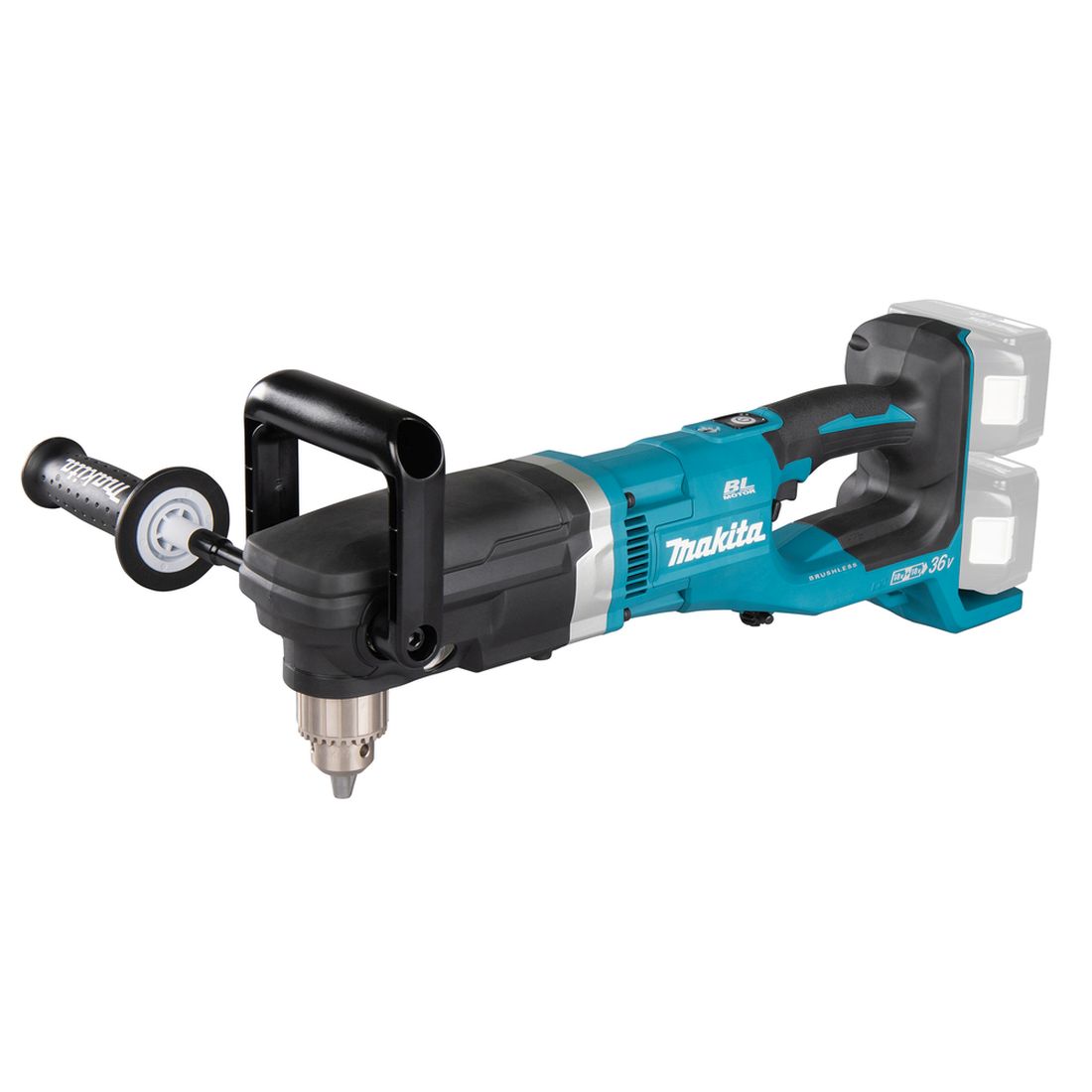 MAKITA Kulmaporakone LXT. Kuvassa Kulmaporakone LXT oikealta etuyläviistosta.