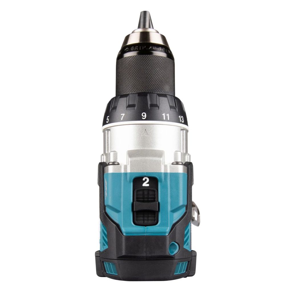 MAKITA Porakone LXT. Kuvassa Porakone LXT ylhäältäpäin.