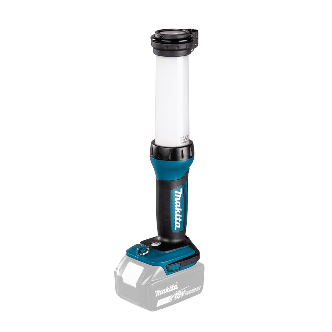 MAKITA LED-valaisin LXT. Kuvassa LED-valaisin LXT oikealta etuyläviistosta.