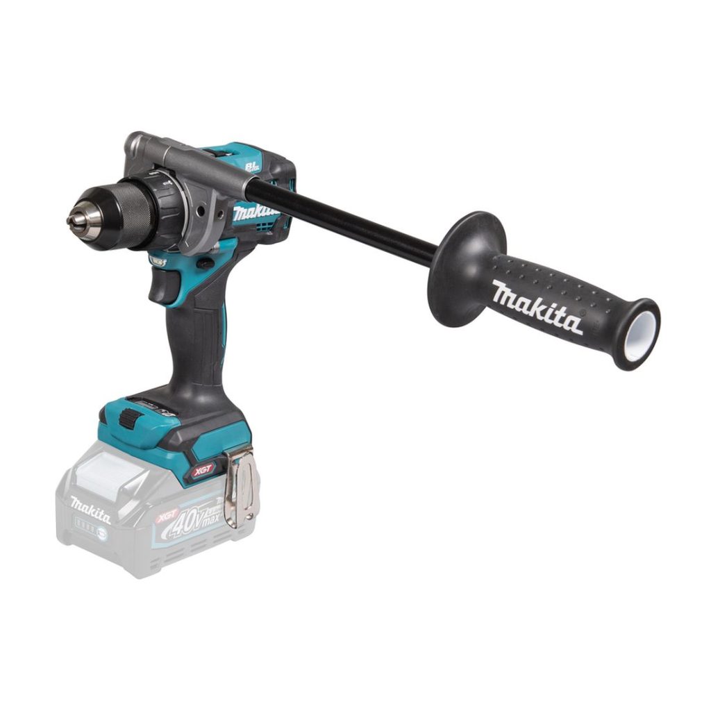 MAKITA Porakone XGT. Kuvassa Porakone XGT oikealta etuyläviistosta.
