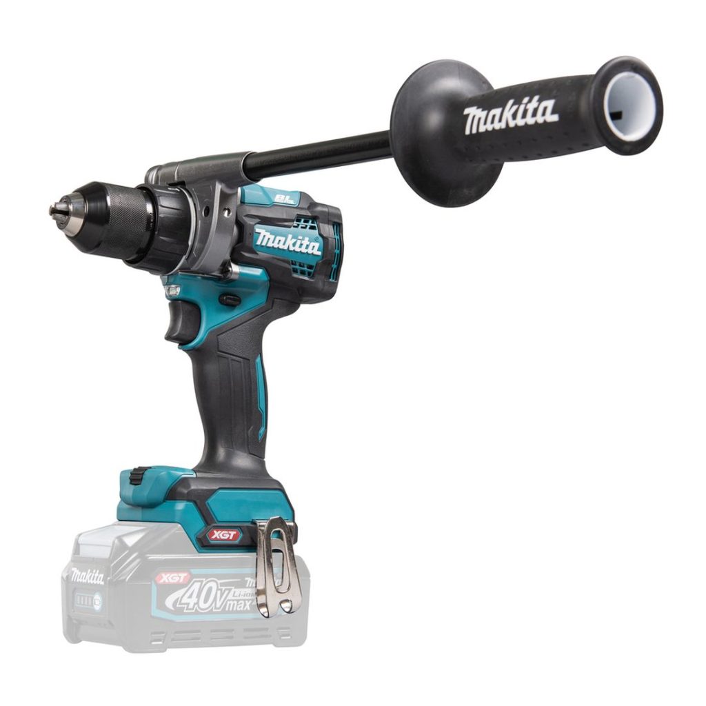 MAKITA Porakone XGT. Kuvassa Porakone XGT oikealta etuviistosta.