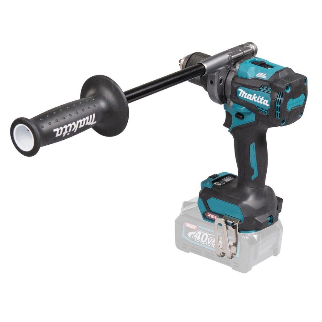 MAKITA Porakone XGT. Kuvassa Porakone XGT vasemmalta takayläviistosta.