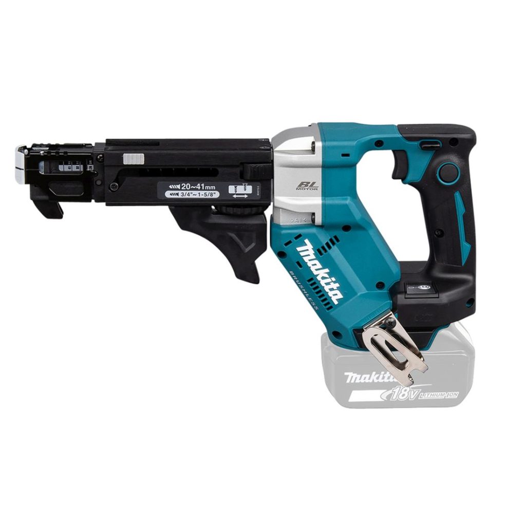MAKITA Nauharuuvinväännin LXT. Kuvassa Nauharuuvinväännin LXT vasemmalta sivustapäin.