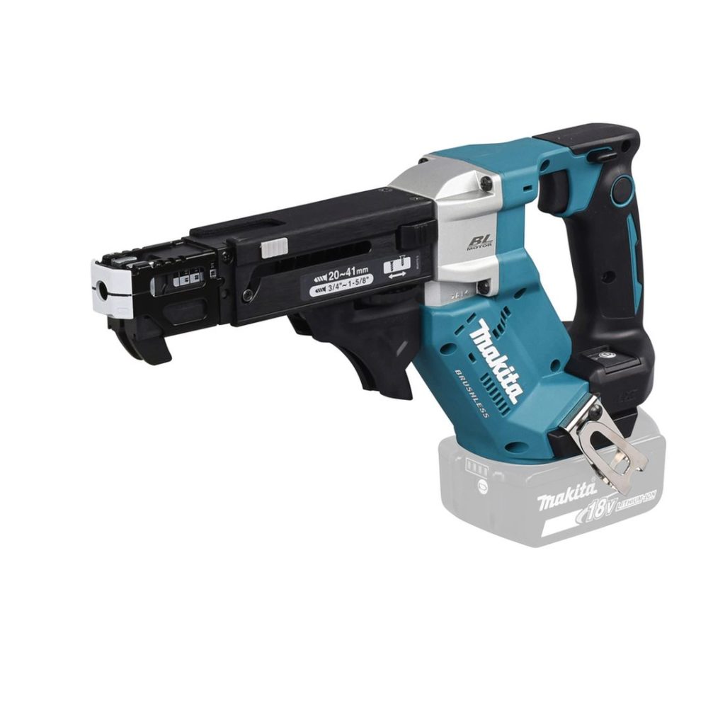 MAKITA Nauharuuvinväännin LXT. Kuvassa Nauharuuvinväännin LXT oikealta etuyläviistosta.