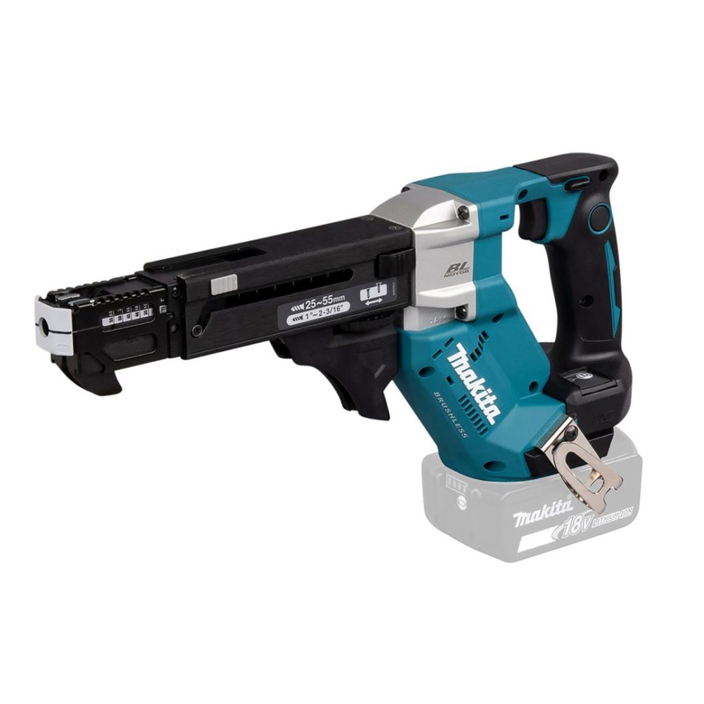 MAKITA Nauharuuvinväännin LXT. Kuvassa Nauharuuvinväännin LXT oikealta etuyläviistosta.