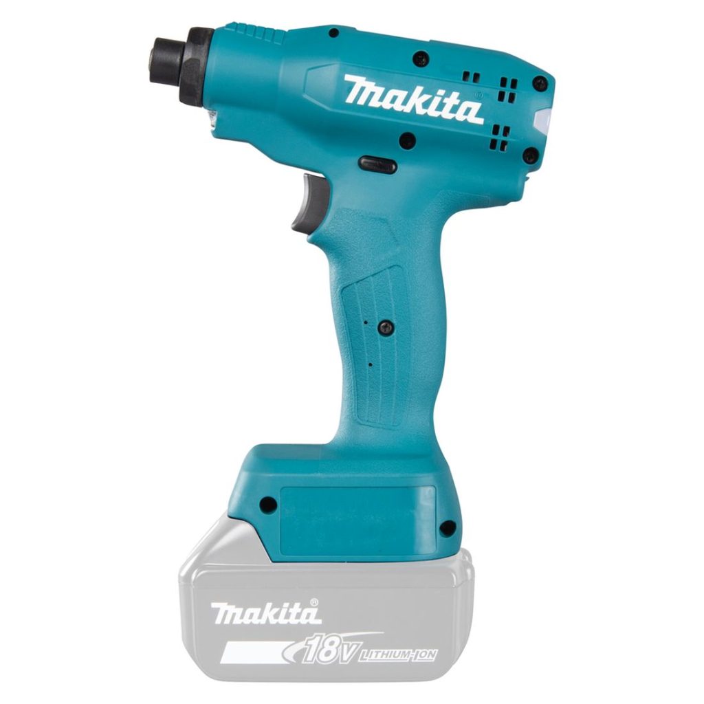MAKITA Tarkkuusruuvinväännin LXT. Kuvassa Tarkkuusruuvinväännin LXT vasemmalta sivustapäin.