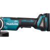 MAKITA Kulmahiomakone LXT. Kuvassa Kulmahiomakone LXT vasemmalta sivustapäin.