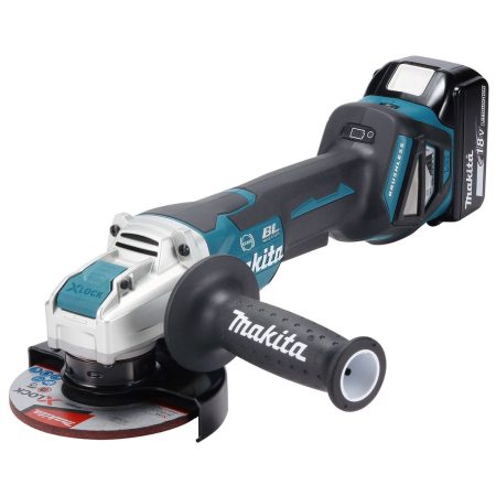 MAKITA Kulmahiomakone LXT. Kuvassa Kulmahiomakone LXT oikealta etuyläviistosta.