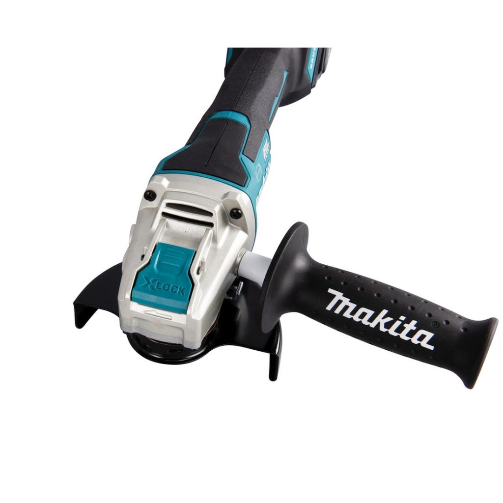 MAKITA Kulmahiomakone LXT. Kuvassa Kulmahiomakone LXT oikealta etuyläviistosta.