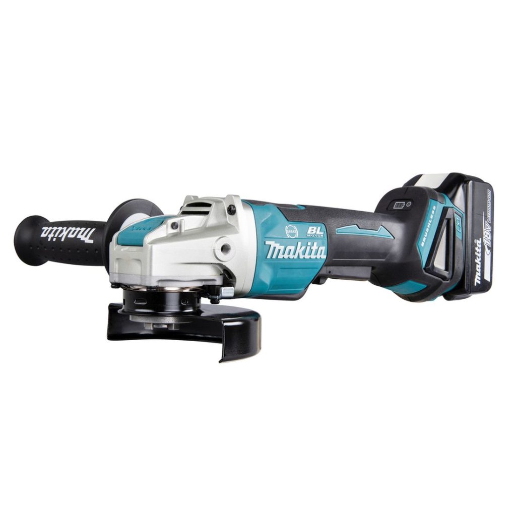 MAKITA Kulmahiomakone LXT. Kuvassa Kulmahiomakone LXT oikealta etuviistosta.