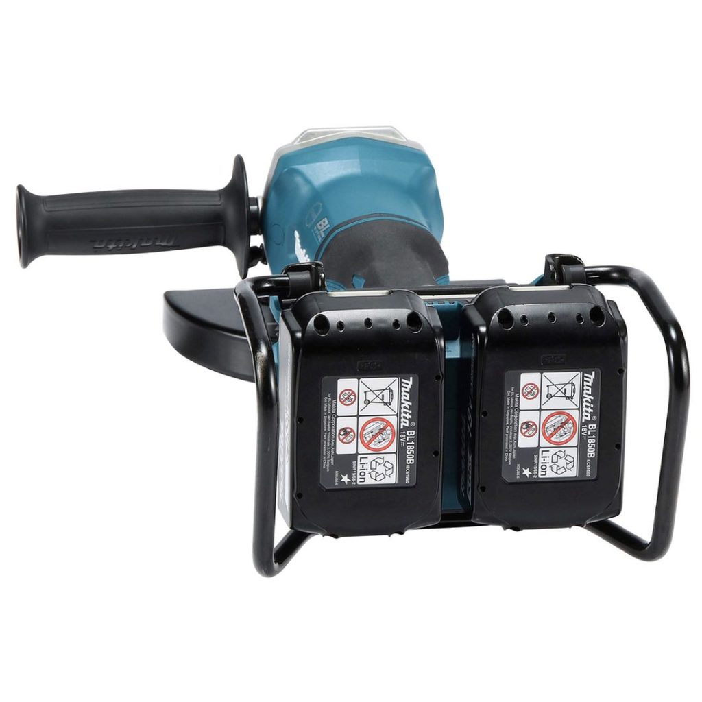 MAKITA Kulmahiomakone LXT. Kuvassa Kulmahiomakone LXT takaapäin.