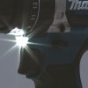 MAKITA Iskuporakone LXT. Lähikuvassa Iskuporakone LXT:n LED-valo.