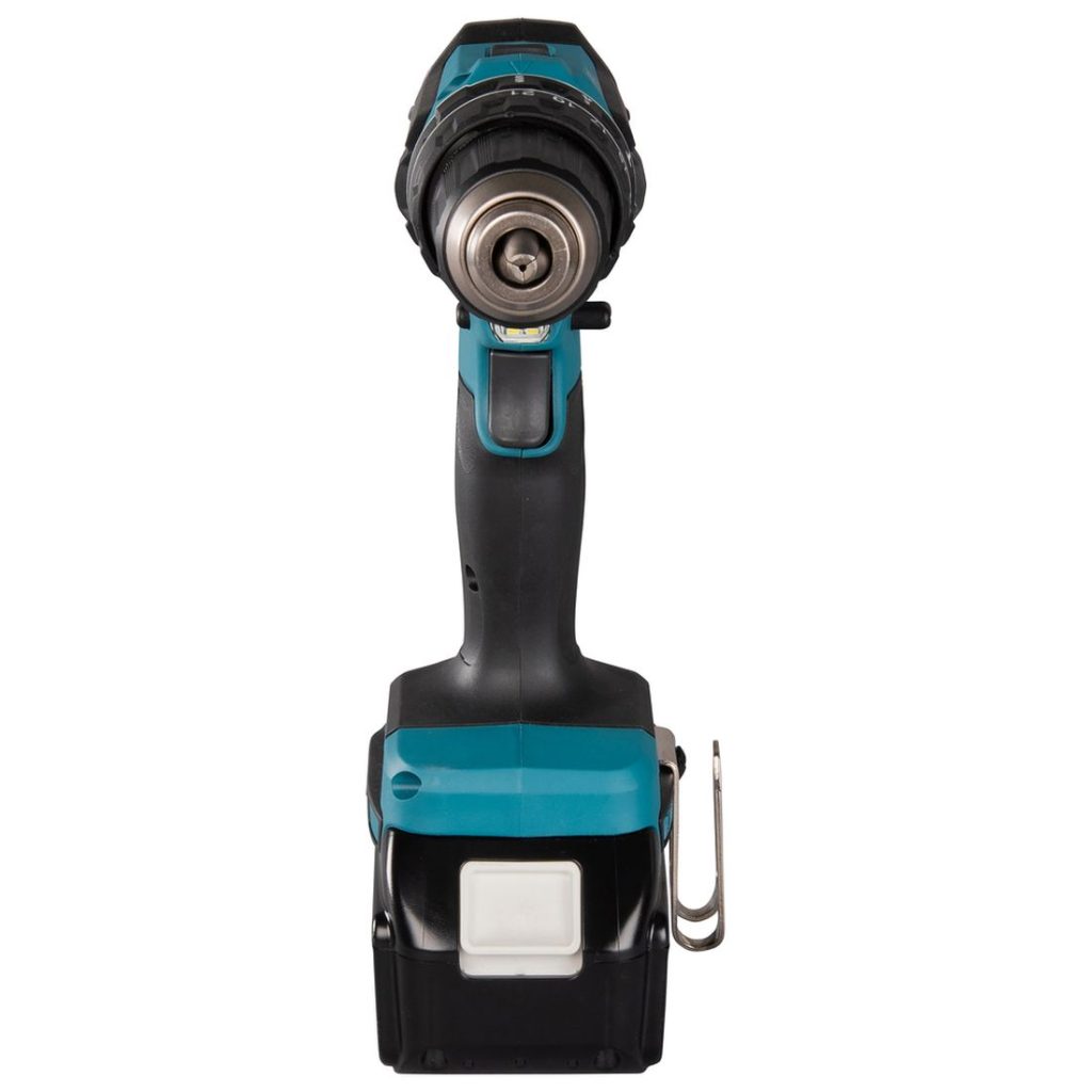 MAKITA Iskuporakone LXT. Kuvassa Iskuporakone LXT edestäpäin.