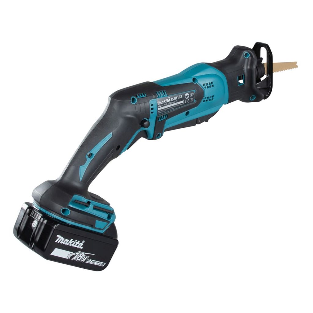 MAKITA Puukkosaha LXT. Kuvassa Puukkosaha LXT oikealta takayläviistosta.