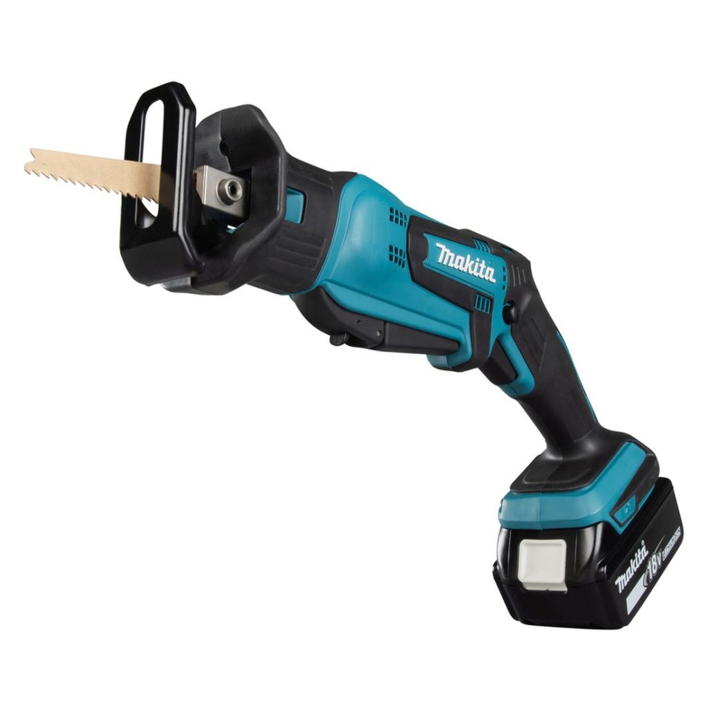 MAKITA Puukkosaha LXT. Kuvassa Puukkosaha LXT oikealta etuviistosta.
