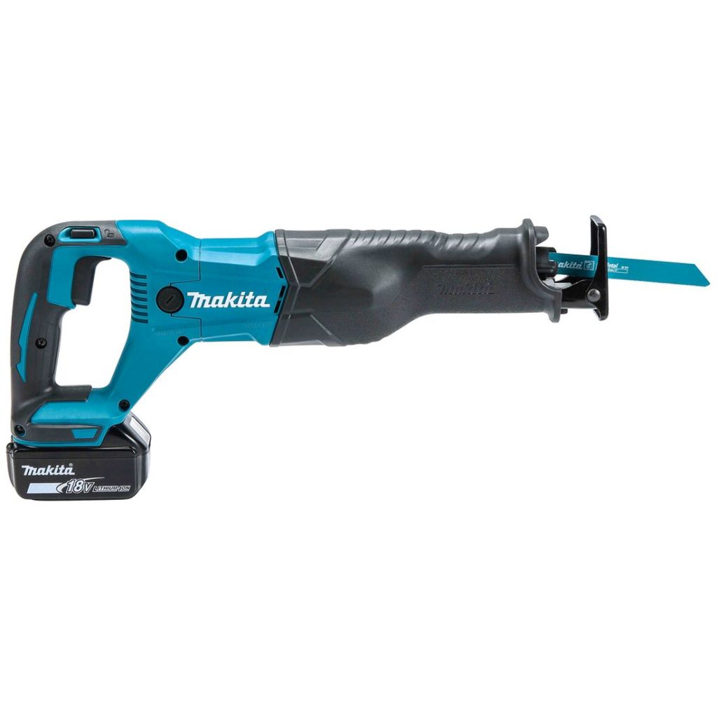 MAKITA Puukkosaha LXT. Kuvassa Puukkosaha LXT oikealta sivustapäin.