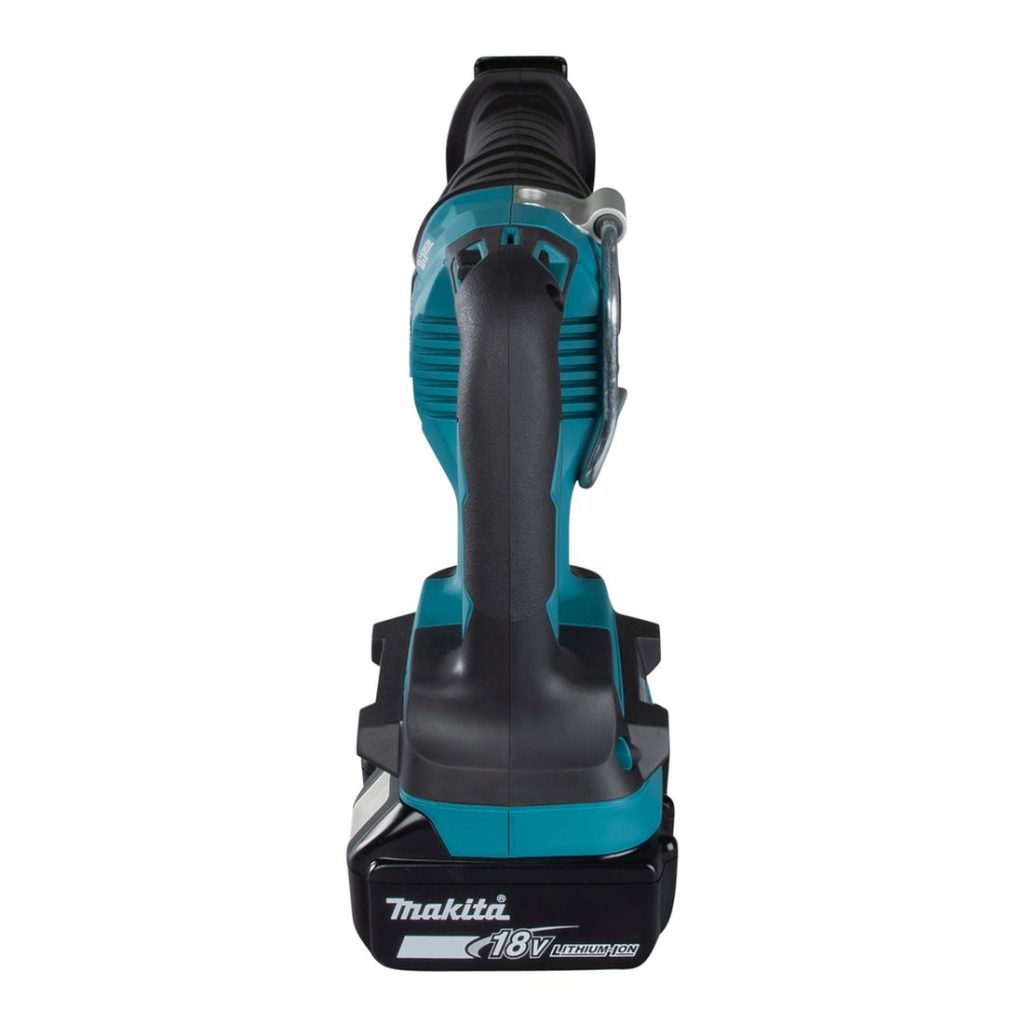 MAKITA Puukkosaha LXT. Kuvassa Puukkosaha LXT takaapäin.