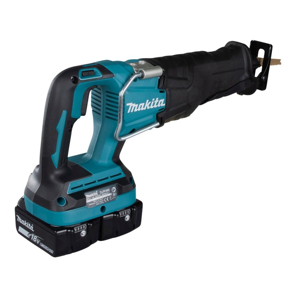 MAKITA Puukkosaha LXT. Kuvassa Puukkosaha LXT oikealta takayläviistosta.