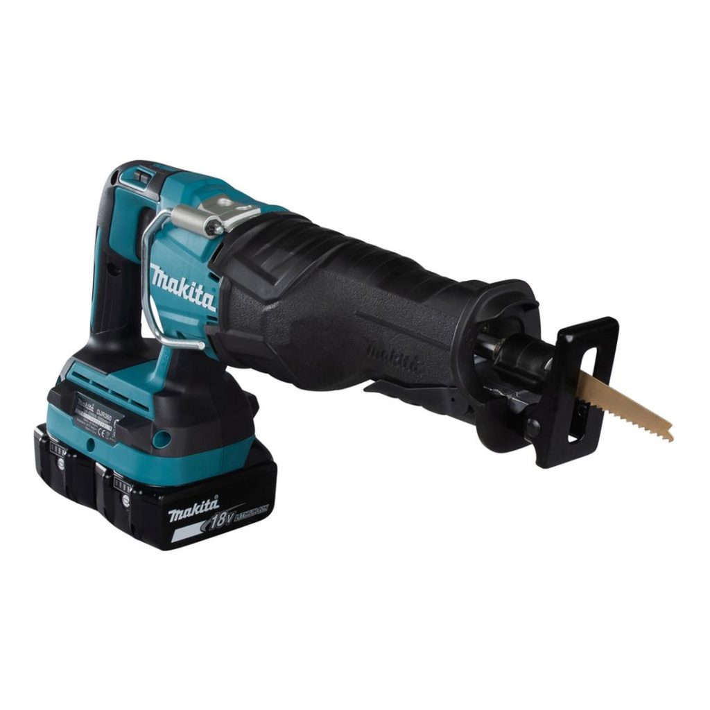 MAKITA Puukkosaha LXT. Kuvassa Puukkosaha LXT vasemmalta etuyläviistosta.
