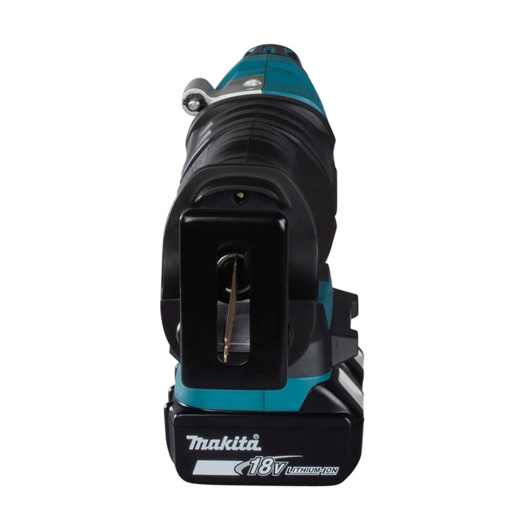 MAKITA Puukkosaha LXT. Kuvassa Puukkosaha LXT edestäpäin.