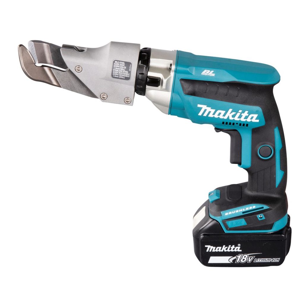 MAKITA Levyleikkuri LXT. Kuvassa Levyleikkuri LXT vasemmalta sivustapäin.