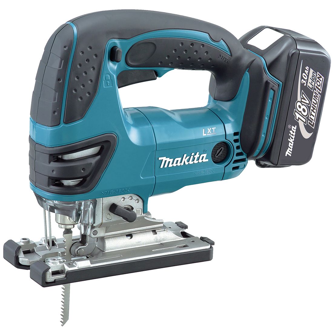 MAKITA Pistosaha LXT. Kuvassa Pistosaha LXT oikealta etuviistosta.
