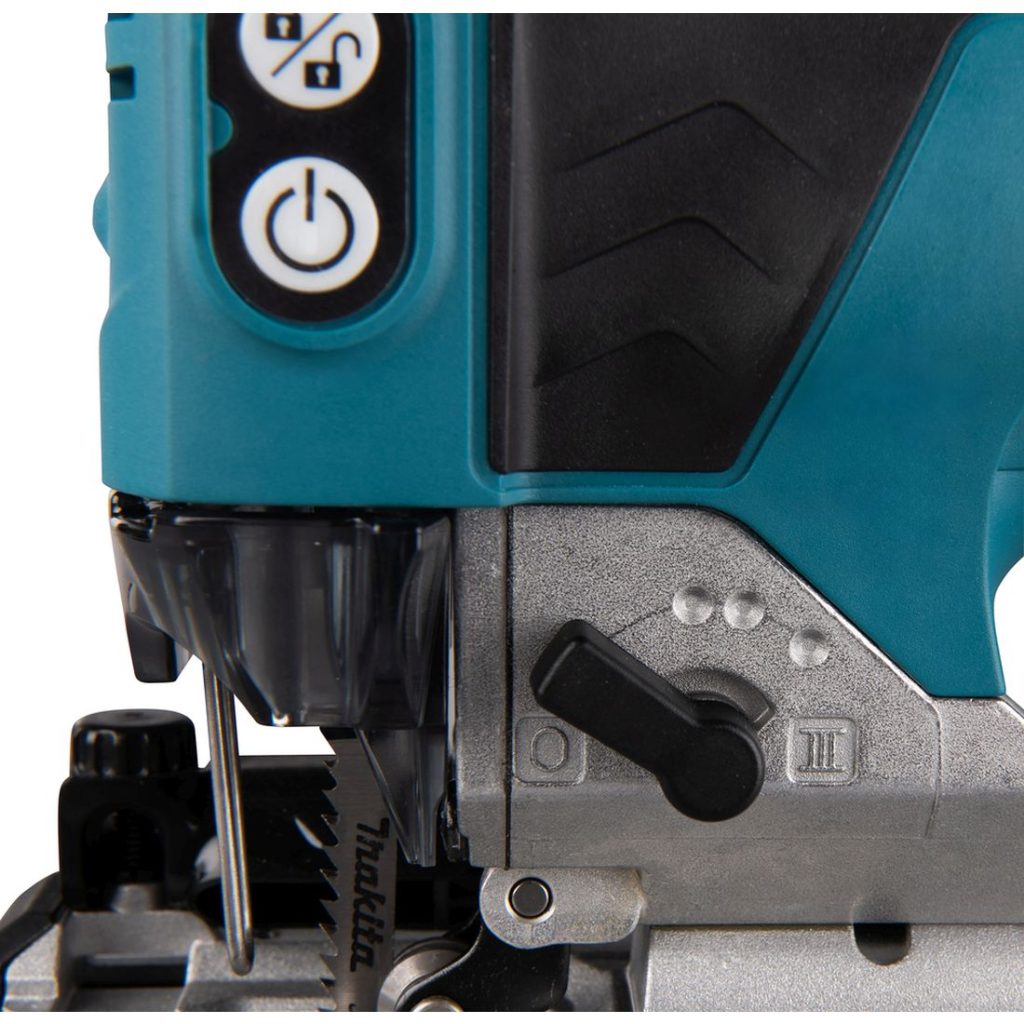MAKITA Pistosaha LXT. Lähikuvassa Pistosaha LXT:n heiluritoiminnon valitsin.