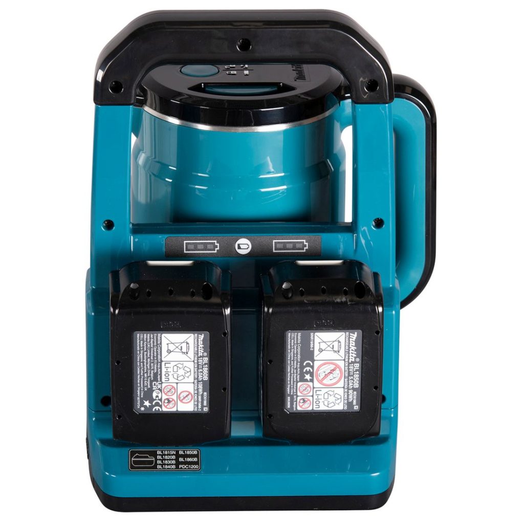 MAKITA Vedenkeitin LXT. Kuvassa Vedenkeitin LXT takaapäin.
