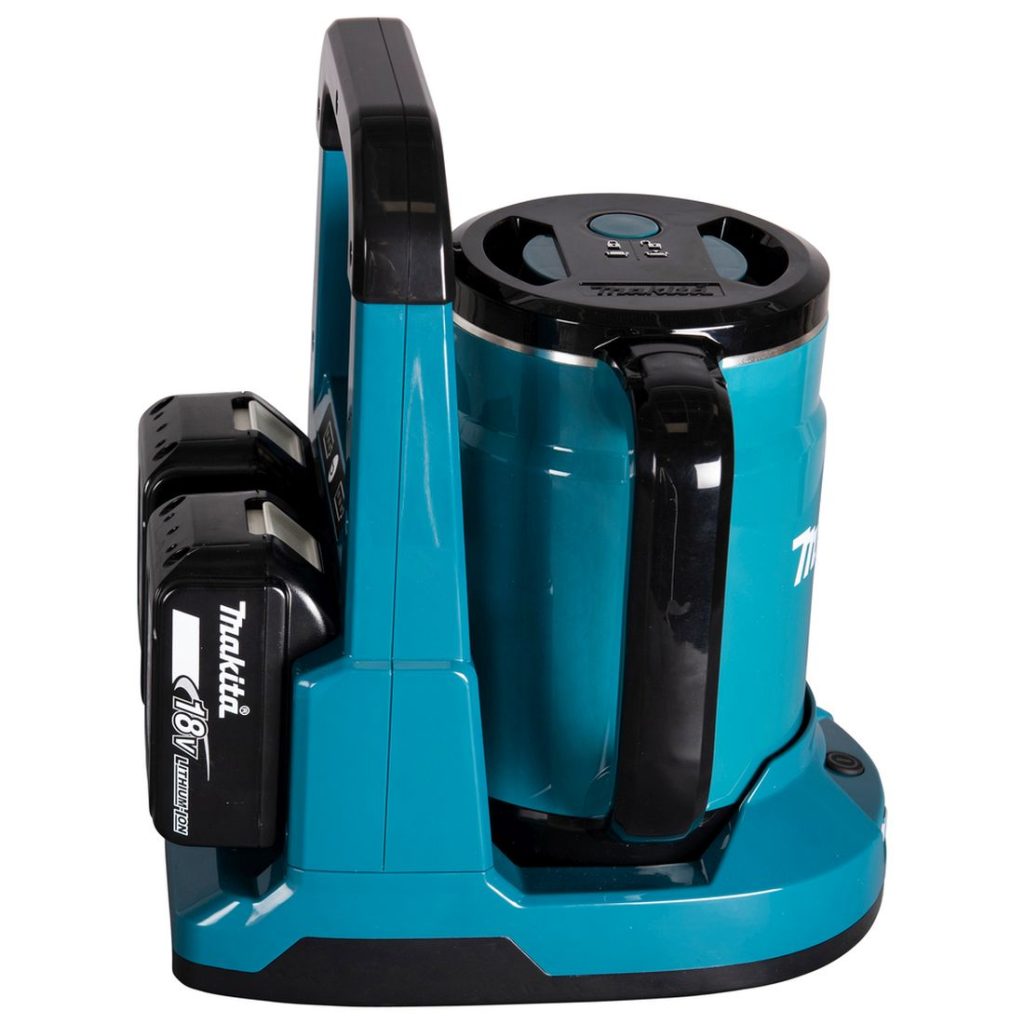 MAKITA Vedenkeitin LXT. Kuvassa Vedenkeitin LXT oikealta sivustapäin.