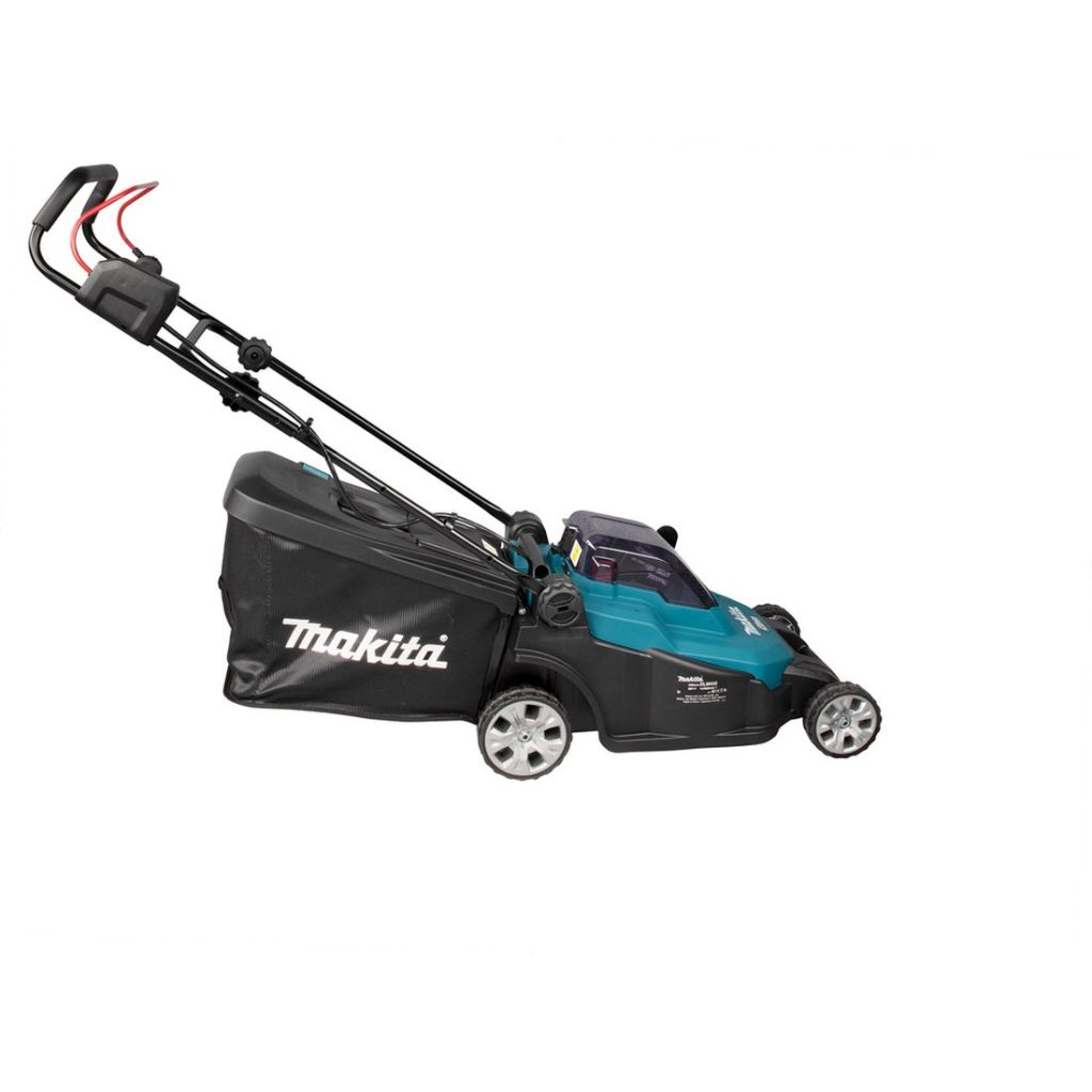 MAKITA Ruohonleikkuri LXT. Kuvassa Ruohonleikkuri LXT oikealta sivustapäin.