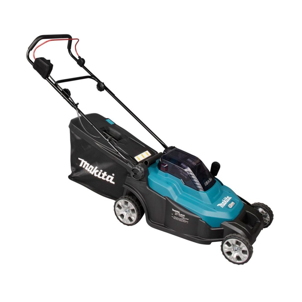MAKITA Ruohonleikkuri LXT. Kuvassa Ruohonleikkuri LXT vasemmalta etuyläviistosta.
