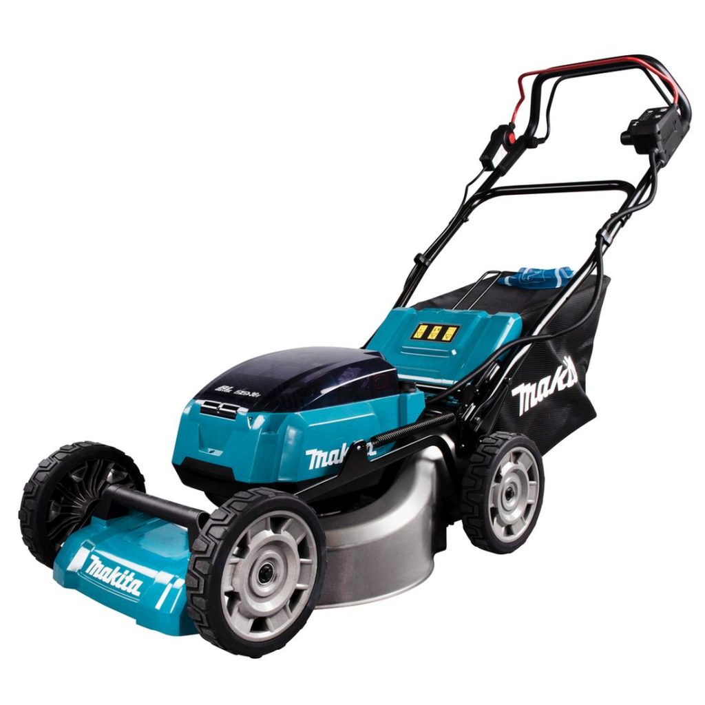 MAKITA Ruohonleikkuri LXT. Kuvassa Ruohonleikkuri LXT oikealta etuviistosta.