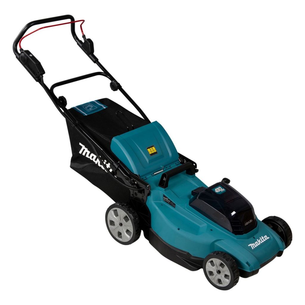 MAKITA Ruohonleikkuri LXT. Kuvassa Ruohonleikkuri LXT vasemmalta etuyläviistosta.