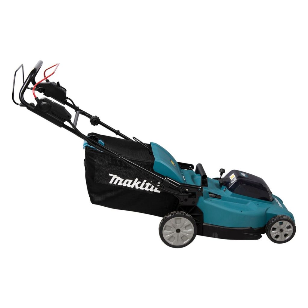 MAKITA Ruohonleikkuri LXT. Kuvassa Ruohonleikkuri LXT oikealta sivustapäin yläviistosta.