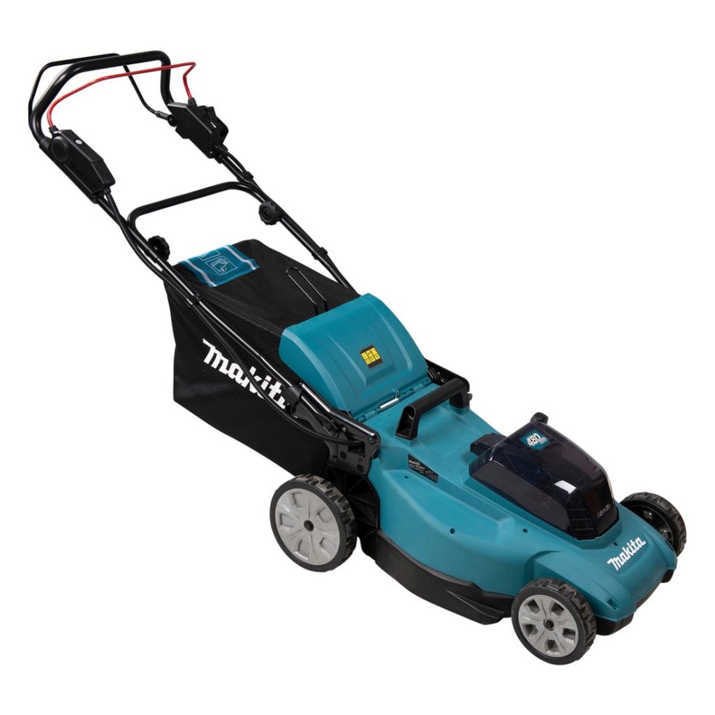 MAKITA Ruohonleikkuri LXT. Kuvassa Ruohonleikkuri LXT vasemmalta etuyläviistosta.