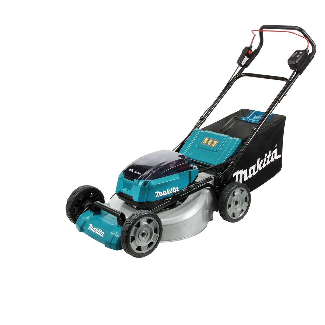 MAKITA Ruohonleikkuri LXT. Kuvassa Ruohonleikkuri LXT oikealta etuyläviistosta.