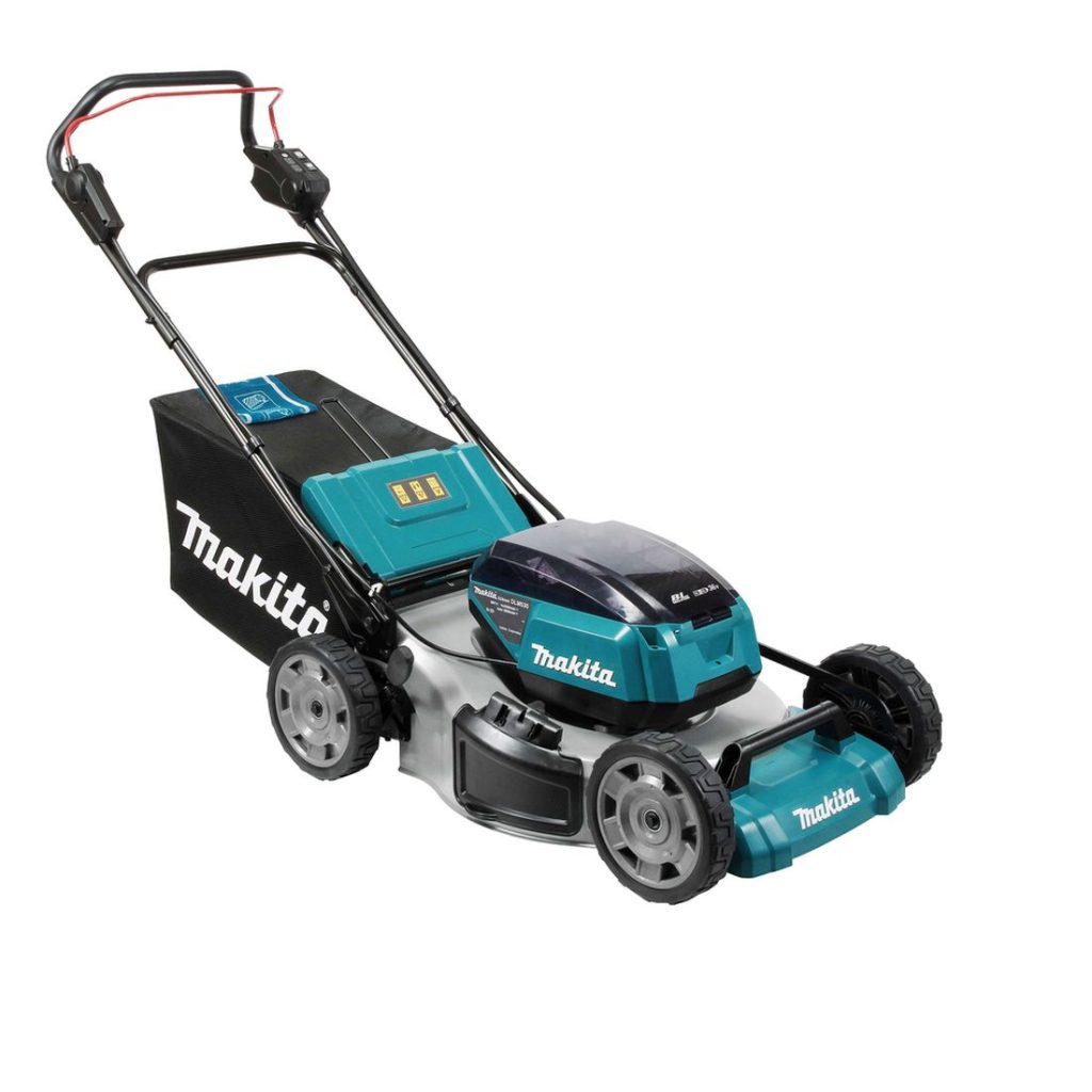 MAKITA Ruohonleikkuri LXT. Kuvassa Ruohonleikkuri LXT vasemmalta etuyläviistosta.
